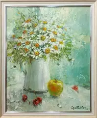 Картина. Светлана Соловьева. Ромашк. Холст, масло. 50х40 см. Авторская живопись.