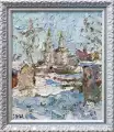 Картина. Инна Москалева. Январское солнце. Холст, картон, масло. 30х24 см. Авторская живопись.