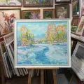 Картина. Сулеков Юрий  Апрель, оргалит, масло, 61х72. Авторская живопись.