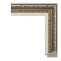 Рама багетная 50x50 для картин и зеркал, коричневая-белая - 3,5 см, классическая, пластиковая, с креплением, 723-18