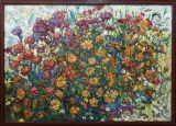 Картина. Сергей Савосин. В саду. Холст, картон, масло. 50х70 см. Авторская живопись.