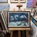 Картина. Юрий Болотов. Оттепель. Холст, масло. 30х45 см. Авторская живопись