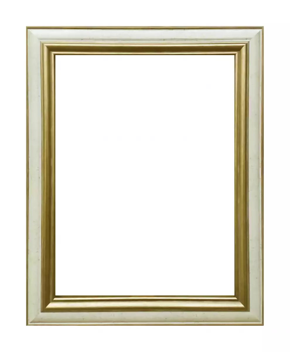 Рама багетная 60x60 для картин и зеркал, золотая-молочная - 5 см, классическая, пластиковая, с креплением, 701-14