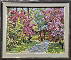 Картина. Галина Соловьёва. Весна. Холст, картон, масло. 40х50см. Авторская живопись.