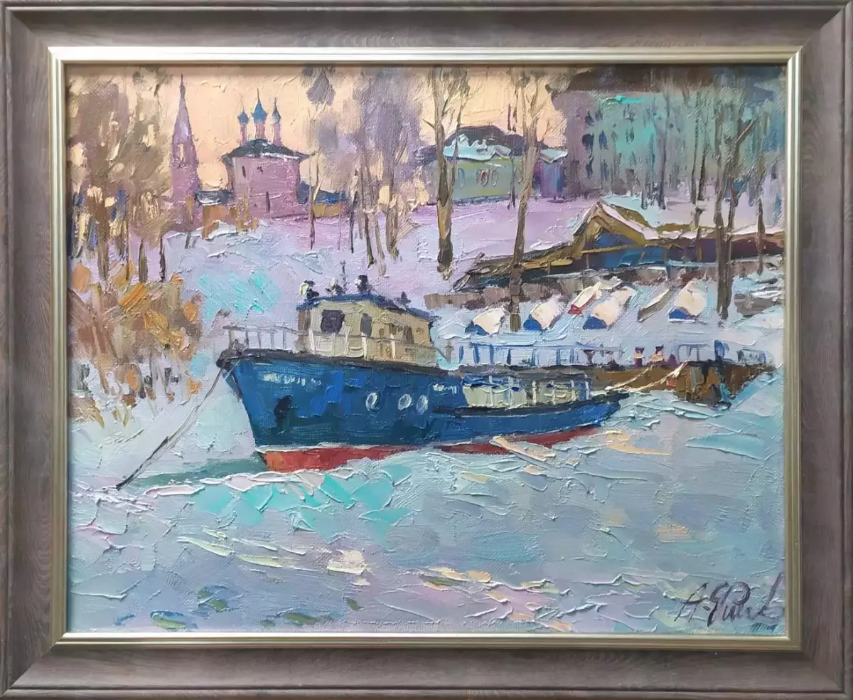 Картина. Александр Филиппов В ожидании весны, холст, масло, 40х50 см. Авторская живопись.