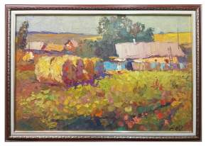 Картина. Александр Филиппов. Солнечные стожки Холст, масло. 40х60 см. Авторская живопись.
