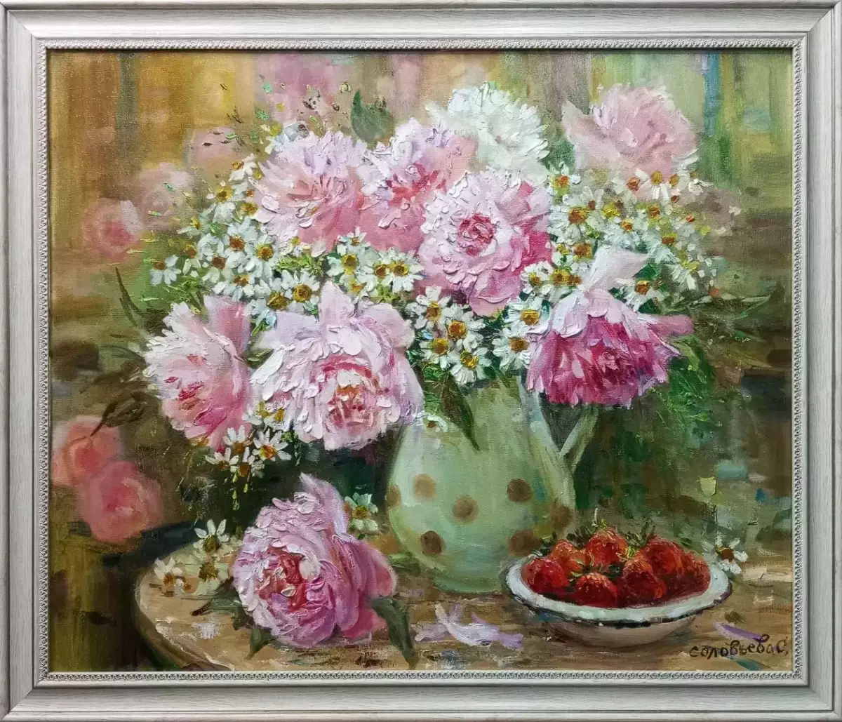Картина. Светлана Соловьева. В саду. Холст, масло. 50х60 см. Авторская живопись.