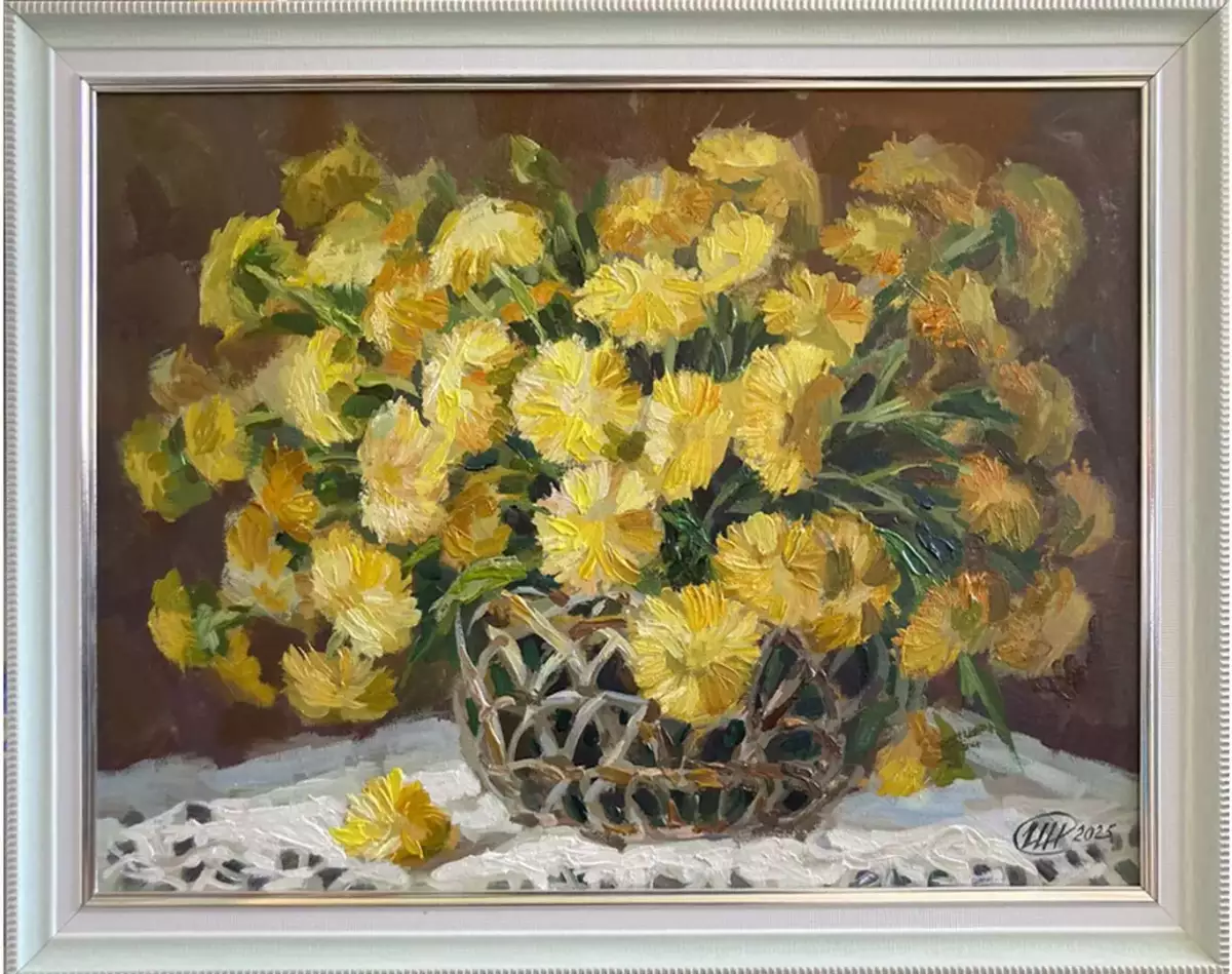 Картина. Никколова И.А. Солнечные цветы. Холст, масло. 30х40 см. Авторская живопись.