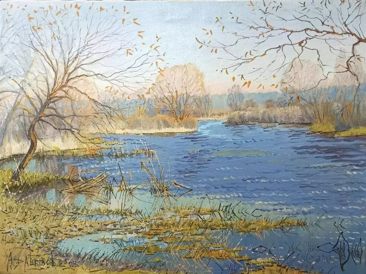 Картина. Александр Давыдов. Осень. холст, масло, 45х60 см. Авторская живопись.