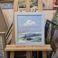 Картина. Александр Крымовский. Морской вид. Холст, картон, масло. 29х25 см. Авторская живопись.
