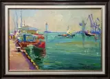 Картина. Александр Филиппов. Порт Одесса. Холст, масло. 40х60 см. Авторская живопись.