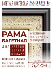 Рама багетная 80x100 для картин и зеркал - 5,2 см, классическая, пластиковая, с креплением, М-2-1