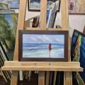 Картина. Александр Крымовский. К морю. Холст, картон, масло.15х26 см. Авторская живопись.