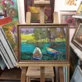 Картина. Александр Филиппов. Вечерние лодочки. Холст, масло. 30х40 см. Авторская живопись.