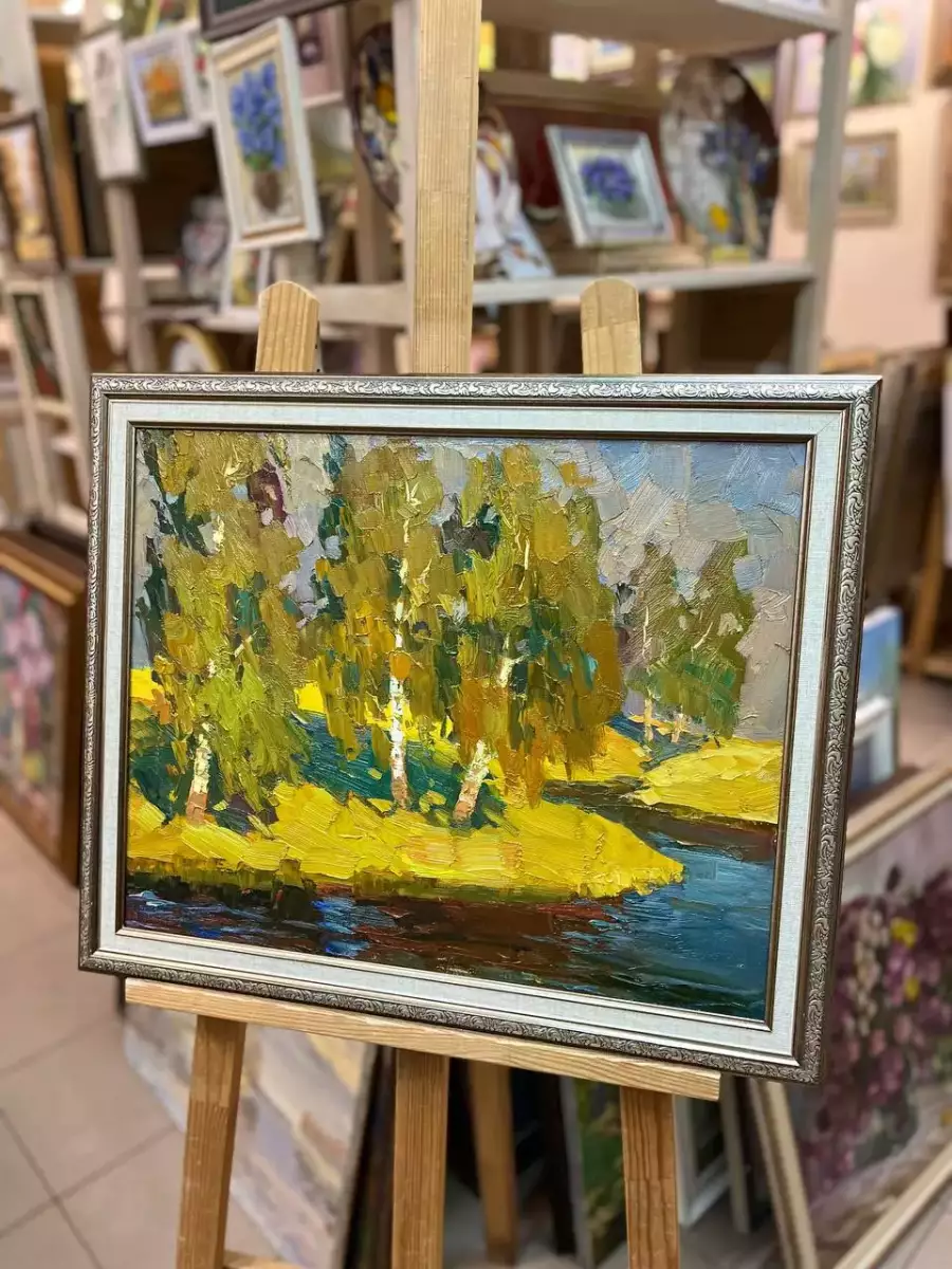 Картина. Александр Филиппов Вечерние березки холст, масло, 40х50 см. Авторская живопись.