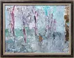 Картина. Инна Москалева. Город весной. Холст, картон, масло. 30х40 см. Авторская живопись.