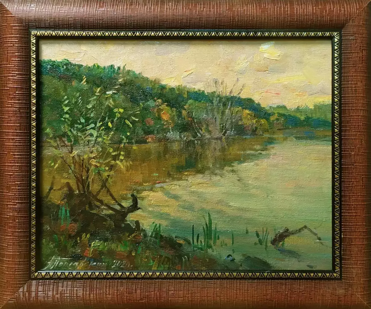 Картина. Александр Поплавский Вечерний этюд, холст, масло, 24х30 см. Авторская живопись.