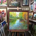 Картина. Сулеков Юрий И снова осень, оргалит, масло, 60х61см. Авторская живопись.