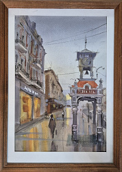 Картина. Авторская живопись. Нелли Фролова. Проспект Революции. Бум акв 30х20 см