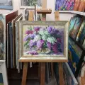 Картина. Никколова И.А. Сирень махровая. Холст, масло. 30х40 см. Авторская живопись.