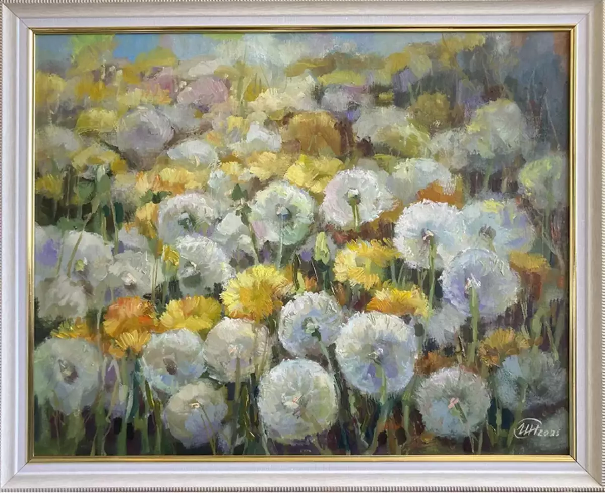 Картина. Никколова И.А. Одуванчиковое утро. Холст, масло. 40х50 см. Авторская живопись.