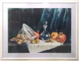 Картина. Людмила Петренко Орехи и гранаты, бумага, акварель, 66х87 см. Авторская живопись.