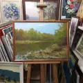 Картина. Виктор Довбенко. Весна на реке Воронеж. Холст, масло. 50х70 см. Авторская живопись.