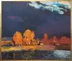 Картина. Сергей Савосин. Ноктюрн. Оргалит, масло. 72х85 см. Авторская живопись.