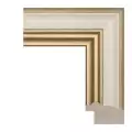 Рама багетная 30x40 для картин и зеркал, золотая-молочная - 5 см, классическая, пластиковая, с креплением, 701-14