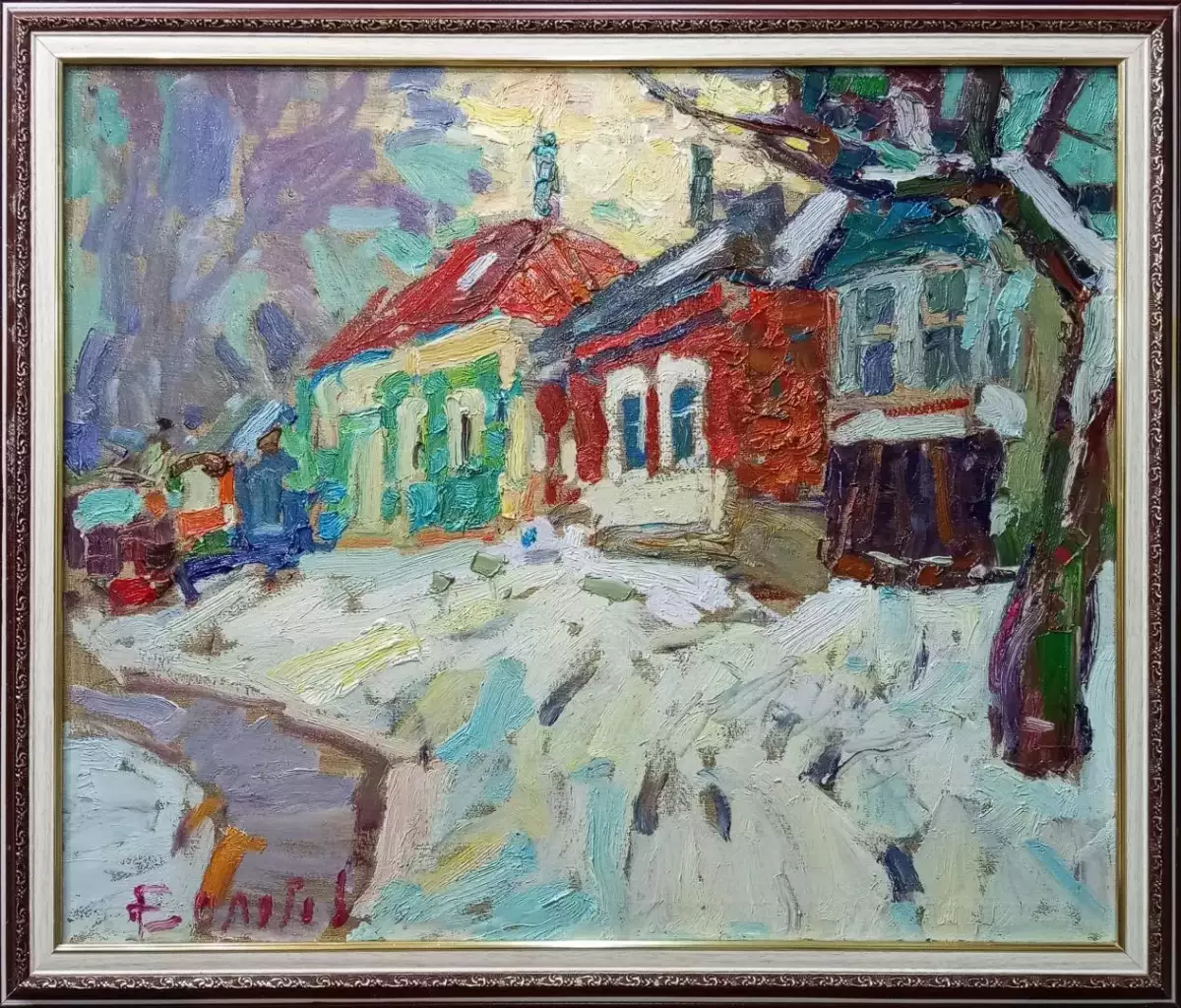 Картина. Юрий Болотов. Зимка. Холст, масло. 50х60 см. Авторская живопись