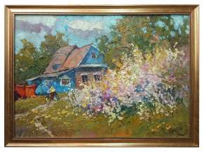 Картина. Александр Филиппов.Весенний домик. Холст, масло. 50х70 см. Авторская живопись.