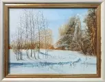 Картина. Беляев Владимир Зима, холст, масло 30х40 см. Авторская живопись