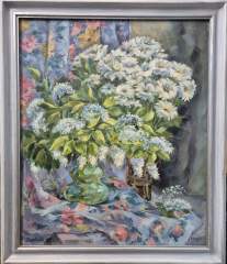 Картина. Галина Соловьёва. Черемуха. Холст, масло. 60х50см. Авторская живопись.