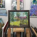 Картина. Александр Поплавский. Калачеевские домики. Картон, масло. 20х27 см. Авторская живопись.