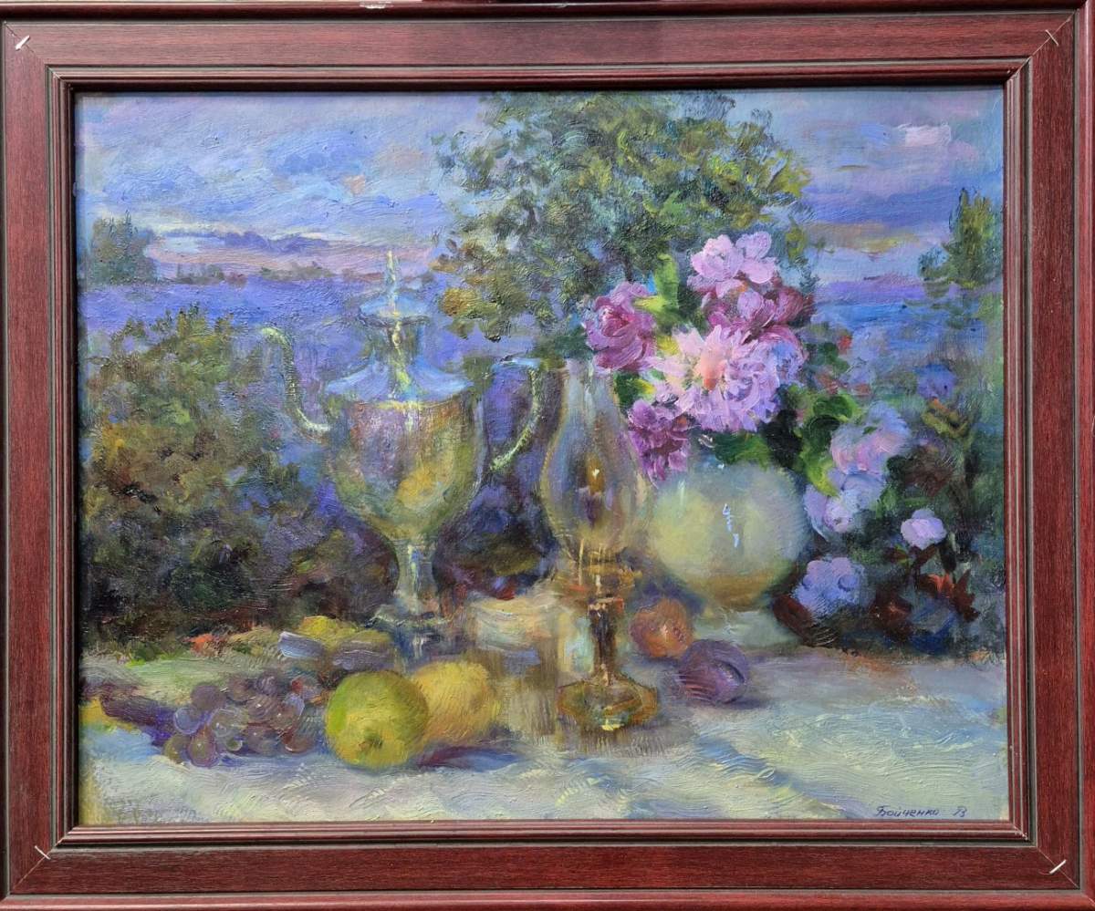 Картина. Виктор Бойченко. Натюрморт. Картон, масло. 42х50см. Авторская живопись.
