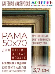 Рама багетная 50x70 для картин и зеркал - 3,7 см, классическая, пластиковая, с креплением, М-14-1