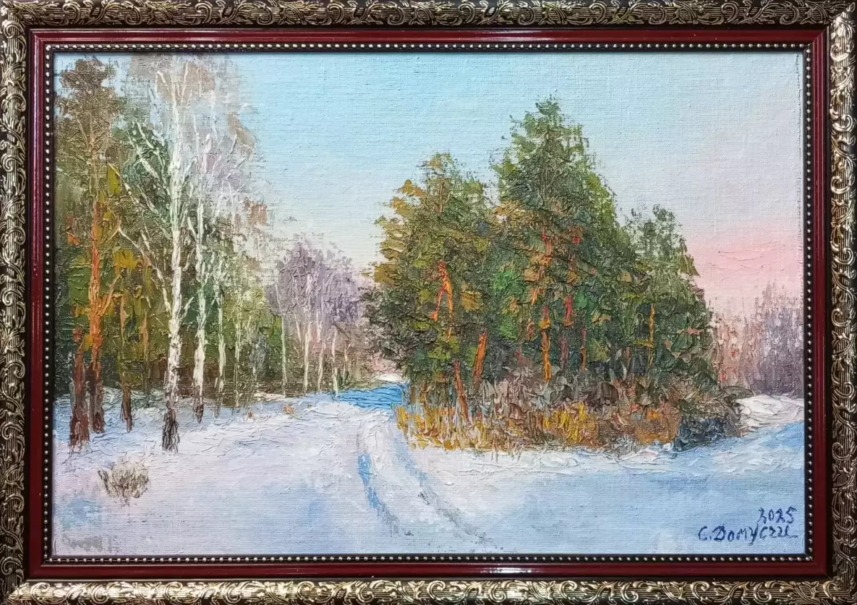 Картина. Стефан Домусчи.Последние лучи. Холст, картон, масло. 40х60 см. Авторская живопись.