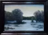 Попов Дмитрий. Зимнее солнце. Холст, масло. 20х30 см. Авторская живопись