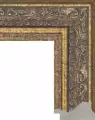 Рама багетная 60x80 для картин и зеркал, золотая - 6,5 см, классическая, пластиковая, с креплением, 174-358