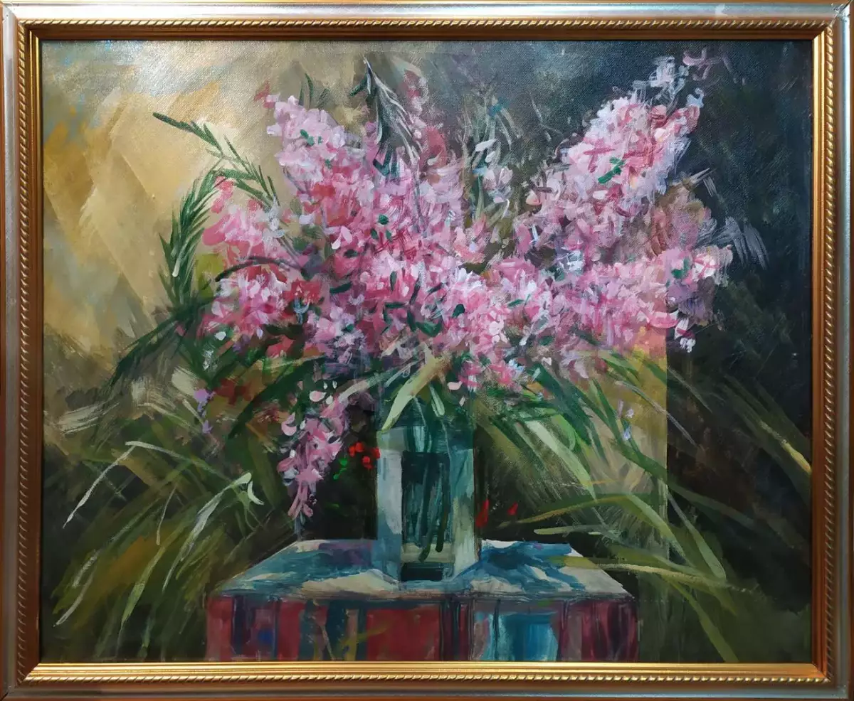 Картина. Евгений Федорищев Иван-чай, холст, акрил, 44х54 см. Авторская живопись.