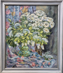 Картина. Галина Соловьёва. Черемуха. Холст, масло. 60х50см. Авторская живопись.