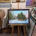 Картина. Стефан Домусчи.Последние лучи. Холст, картон, масло. 40х60 см. Авторская живопись.