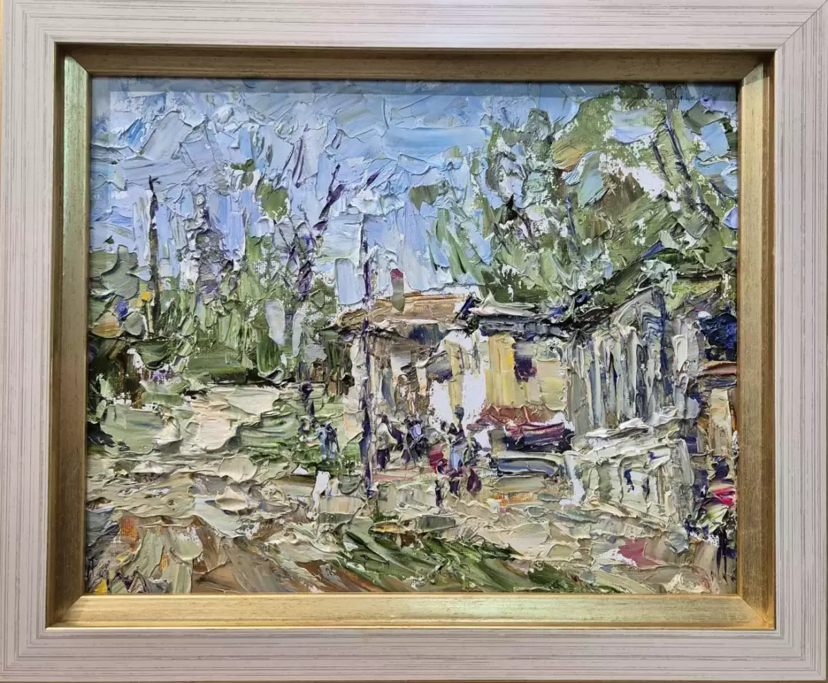 Картина. Инна Москалева. Старый Воронеж. Холст, картон, масло. 24х30 см. Авторская живопись.
