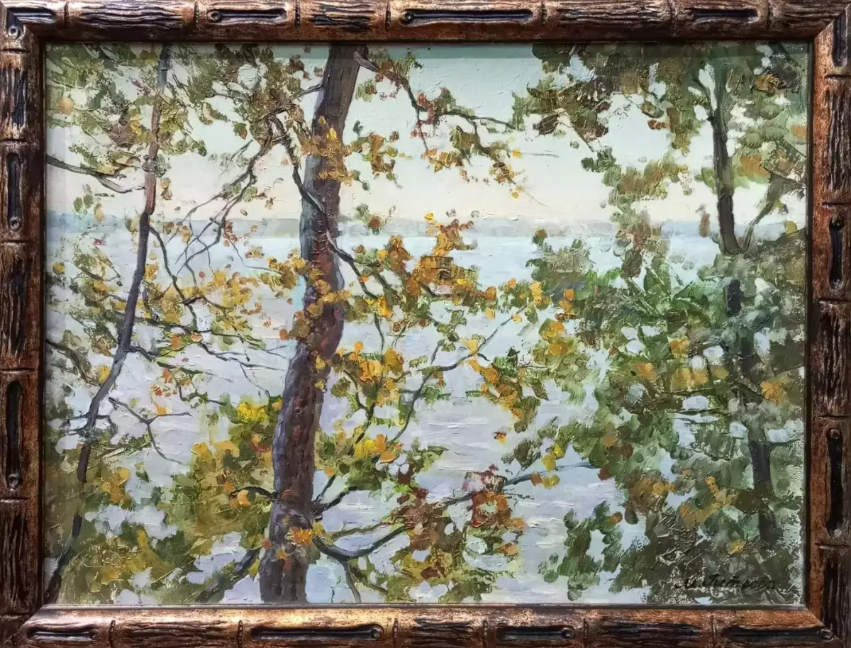 Картина. Петрова М. Осенний день, картон, масло 30х40 см. Авторская живопись
