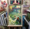 Картина. Юрий Болотов На перекате, холст, масло, 60х40 см. Авторская живопись.