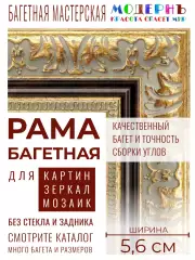 Рама багетная 80x100 для картин и зеркал - 5,6 см, классическая, пластиковая, с креплением, М-3-1