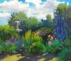 Картина. Светлана Володина Летний сад холст, масло, 45х52 см. Авторская живопись.