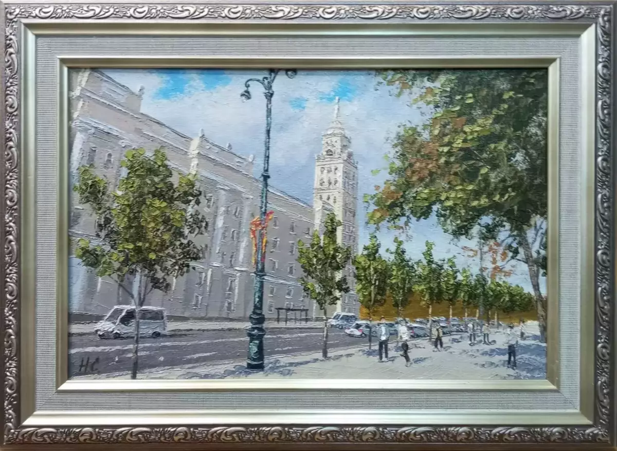 Картина. Сергей Нелюбин. Воронеж, по пути к ЮВЖД. Холст, масло. 20х30 см. Авторская живопись.
