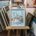 Картина. Инна Москалева. Январское солнце. Холст, картон, масло. 30х24 см. Авторская живопись.