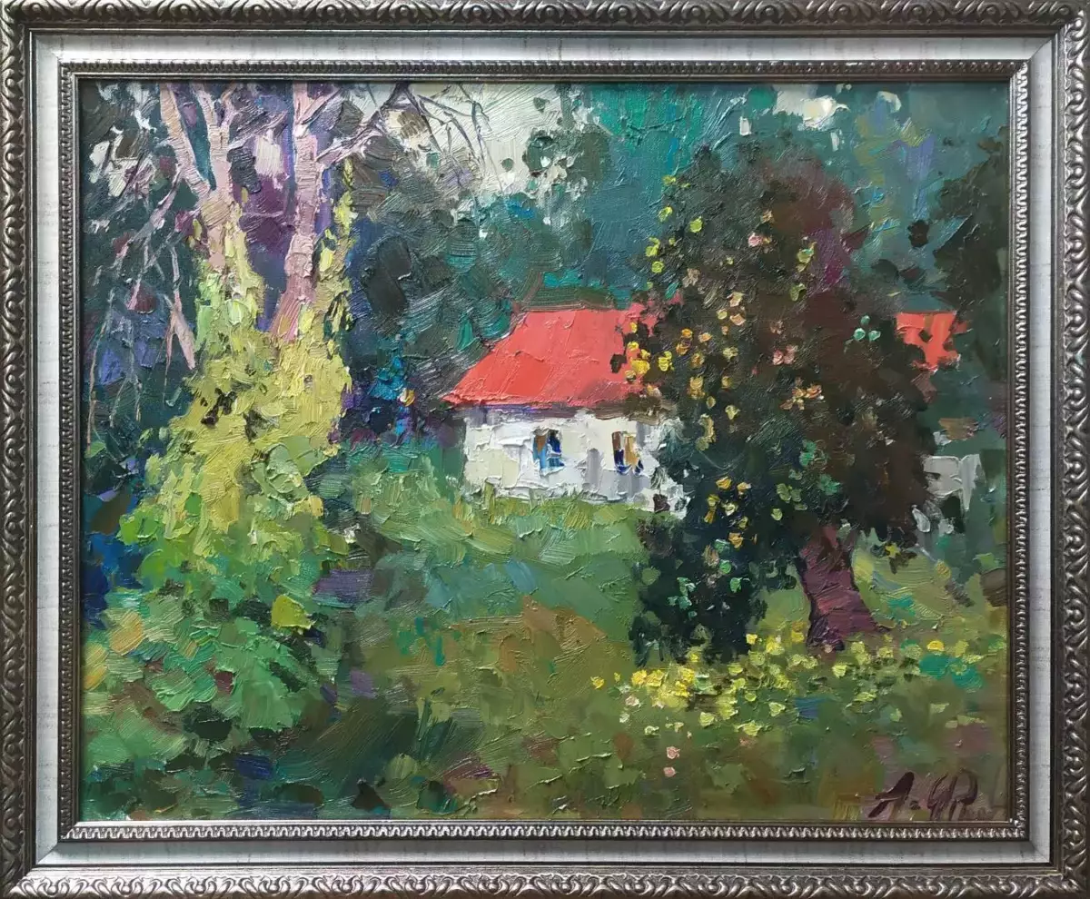 Картина. Александр Филиппов Старинный сад, холст, масло, 40х50 см. Авторская живопись.